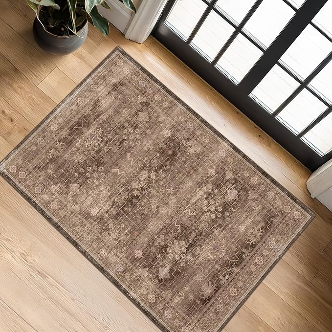 Boho Taupe Brown 2x3 Entryway Rug - Image 3