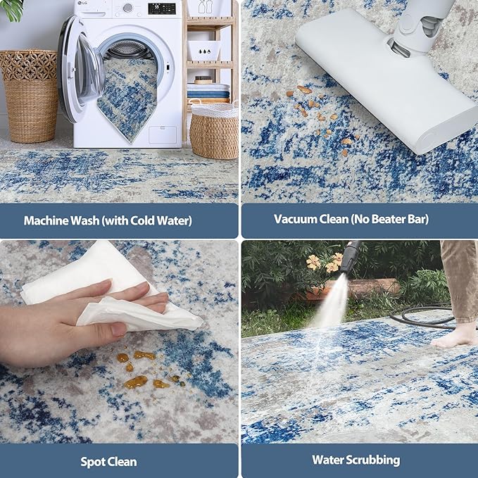 6x9 Area Rugs for Living Room Rug Washable: Abstract Rug for Dining Room - Image 5