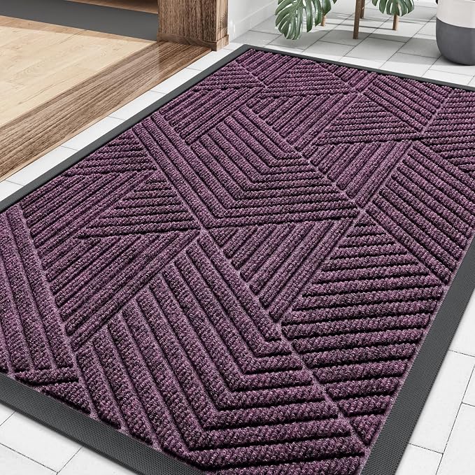 Smiry Front Door Mat Outside Entrance, Heavy Duty Sturdy Natural Rubber Doormat by Smiry