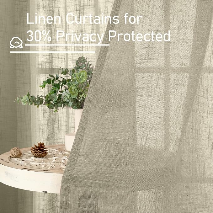 Living Room Linen Curtains 95 Inch - Image 5
