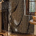 WAZZIO Boho Lace Curtains 84 Inch -Vintage Victorian Sheer Panel Drape Floral by WAZZIO