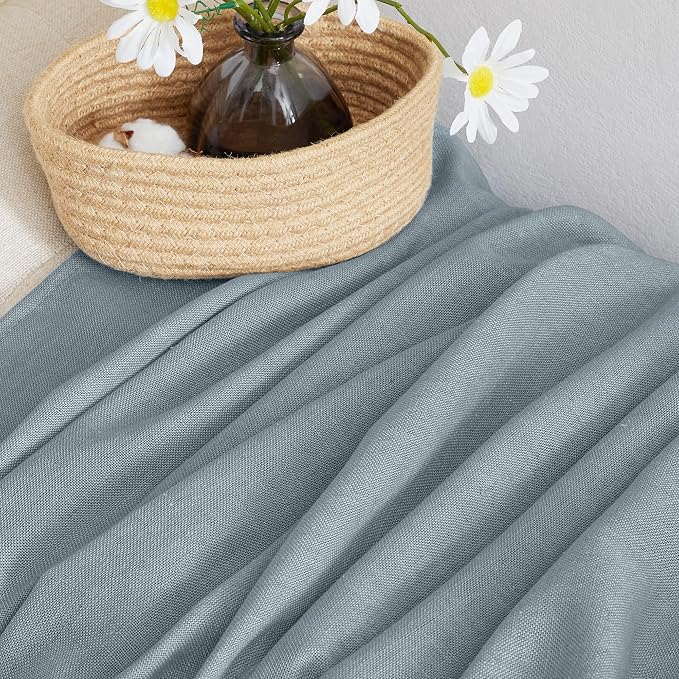 NICETOWN Linen Blend Mist Blue Curtains - Image 9