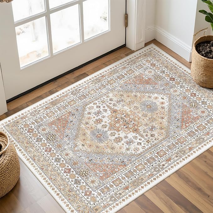 3x4 Washable Area Rug for Entryway, Soft Kitchen Rugs Non Slip for Dining Room by Restydon