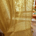 WAZZIO Boho Lace Curtains 63 Inches 2 Panel, Light Filtering Privacy Tassel & by WAZZIO