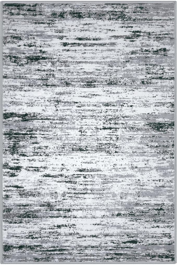 Lansny Modern Abstract 5x7 Machine Washable Area Rug Non-Slip Soft Bedroom - Image 9