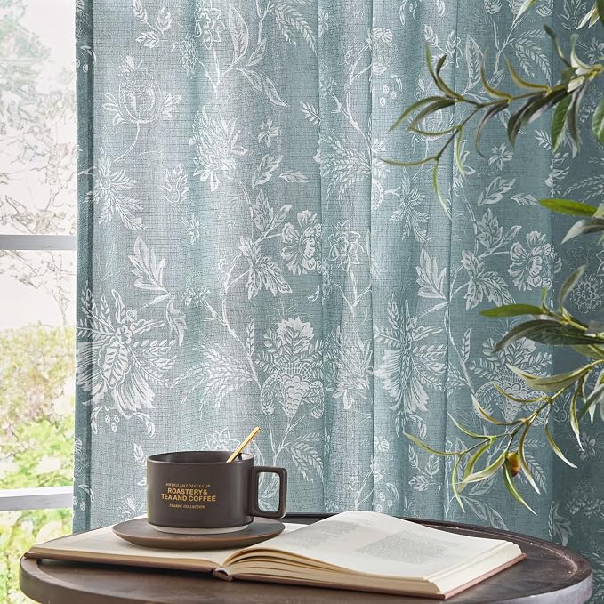 jinchan Linen Floral Curtains for Living Room, 84 Inch Length Curtains - Image 8