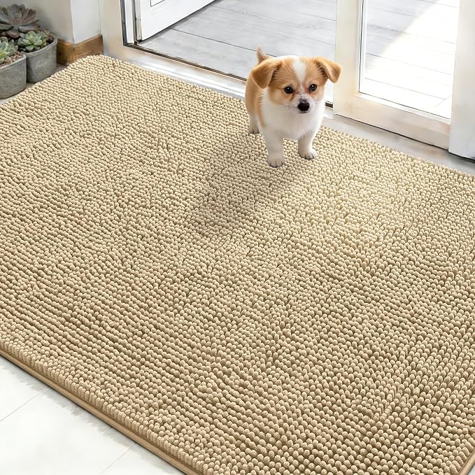 OLANLY Dog Door Mat for Muddy Paws 48x30, Absorbs Moisture and Dirt, Absorbent by OLANLY