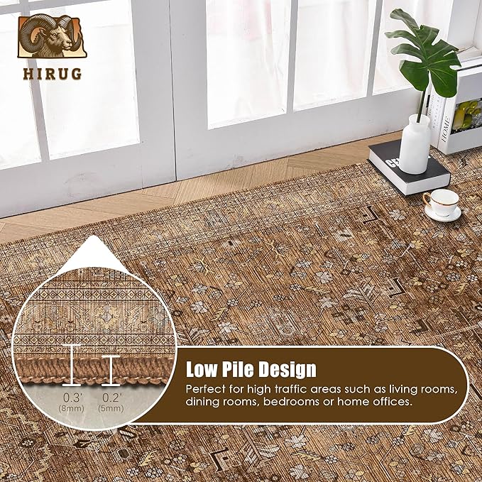 Washable Area Rug 4' x 6' Vintage Traditional Persian Mat - Image 5