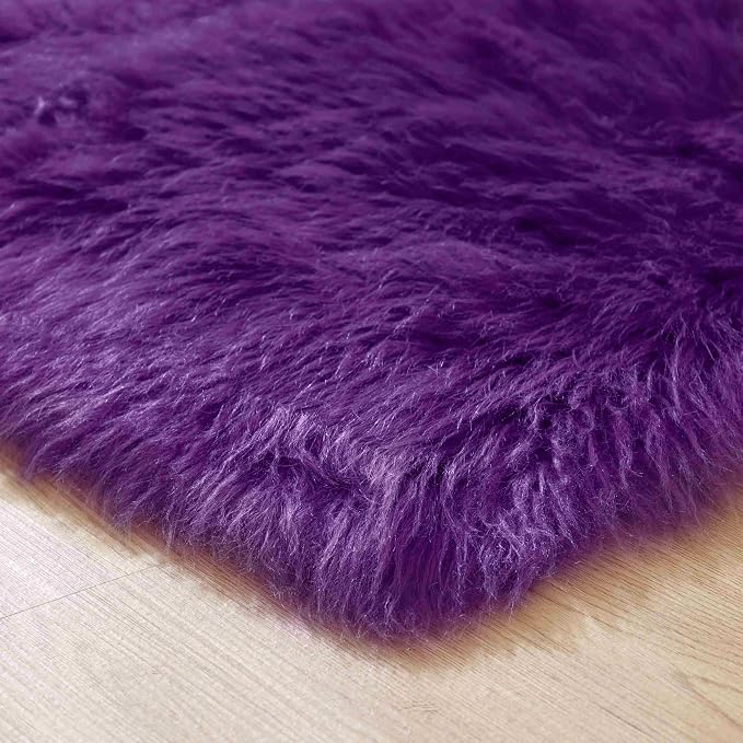 Goolela Purple Area Rug 9x12 Fluffy Fuzzy Furry Carpet - Image 8