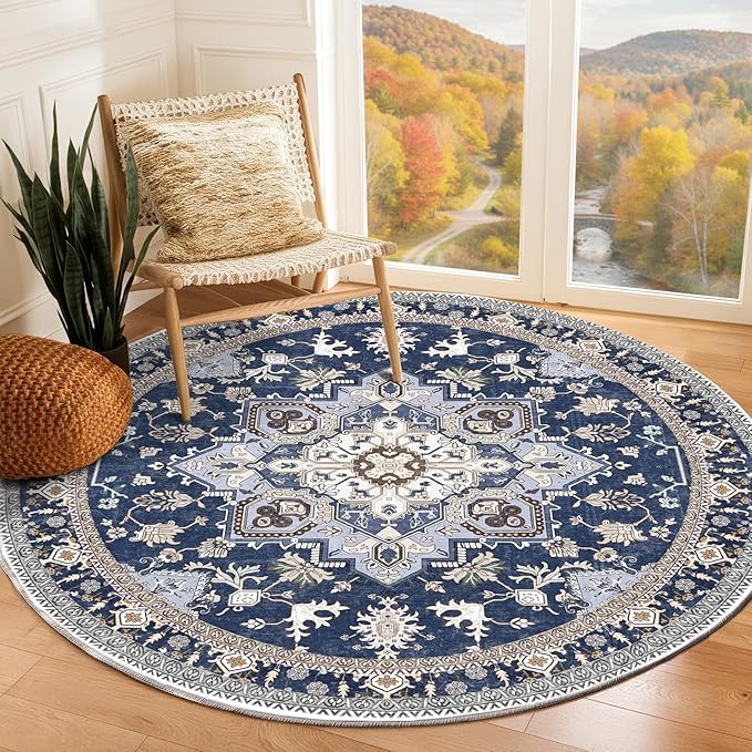 OPPODREAM Soft Round Rug 6ft, Washable Circle Rug 6ft by OPPODREAM