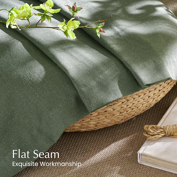 NICETOWN Linen Forest Green Curtains 96 inches Long, Grommet Privacy Assured - Image 6
