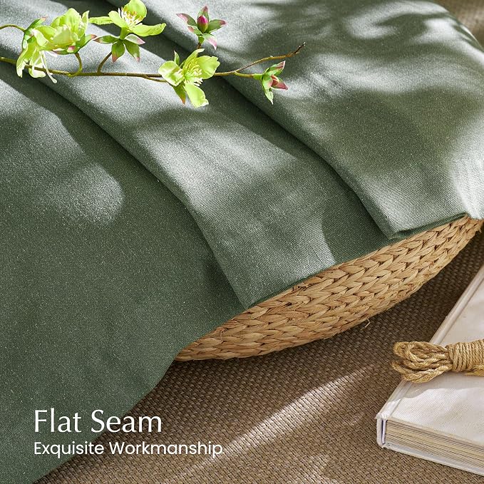 NICETOWN Forest Green Linen Curtains - Image 6