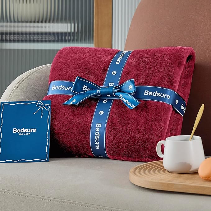 Bedsure GentleSoft Fleece Throw XL Blanket Red - Image 6