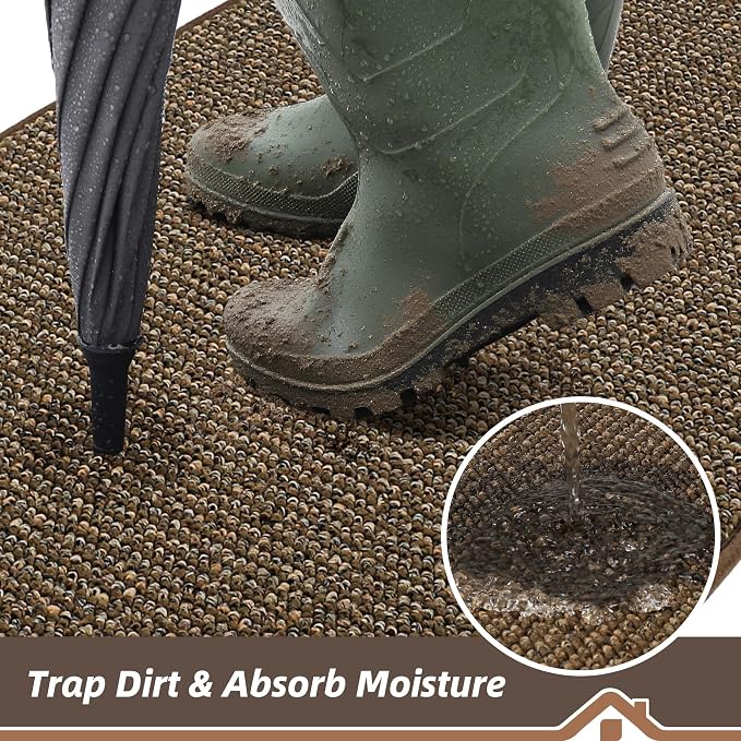 BEQHAUSE Dirt Trapper Door Mat 17" x 30", Non-Slip Doormats, Dirt Resist and - Image 3