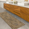 Hazo Haus Non Slip 2x5 Gold Brown Bathroom Runner Rug by HazoHaus