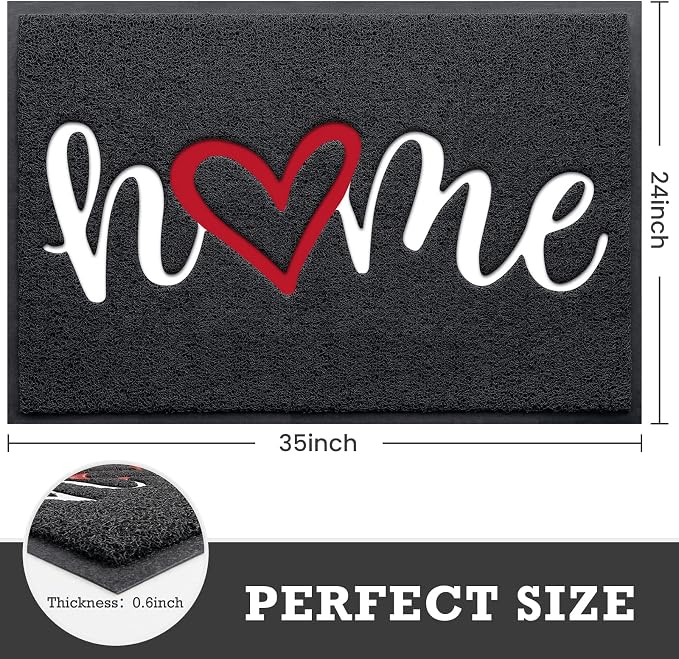 CozyBounty Black Door Mat Welcome Mats Home Non-Slip Doormat - Image 3
