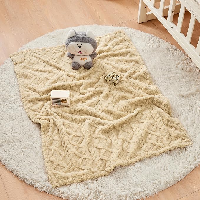Sherpa Fleece Baby Blanket, Ultra Soft Fluffy Premium Baby Blankets - Image 5