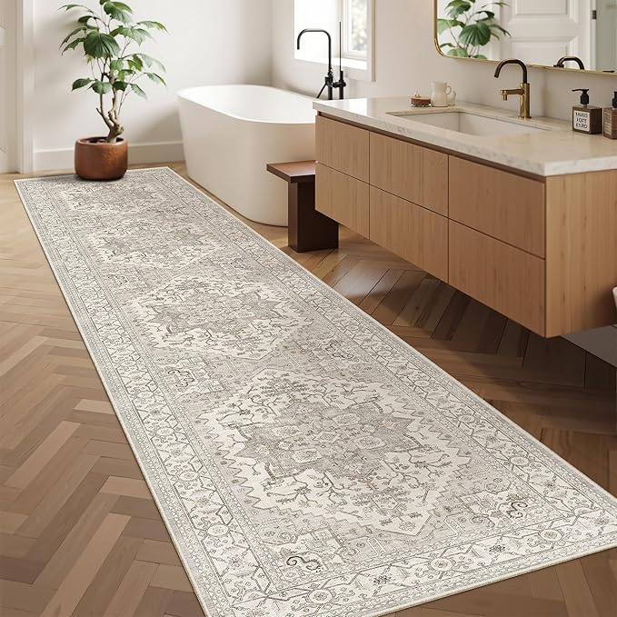 Madane Hallway Runner Rug 2'6''x12', Non Slip Vintage 12ft Runners - Image 3