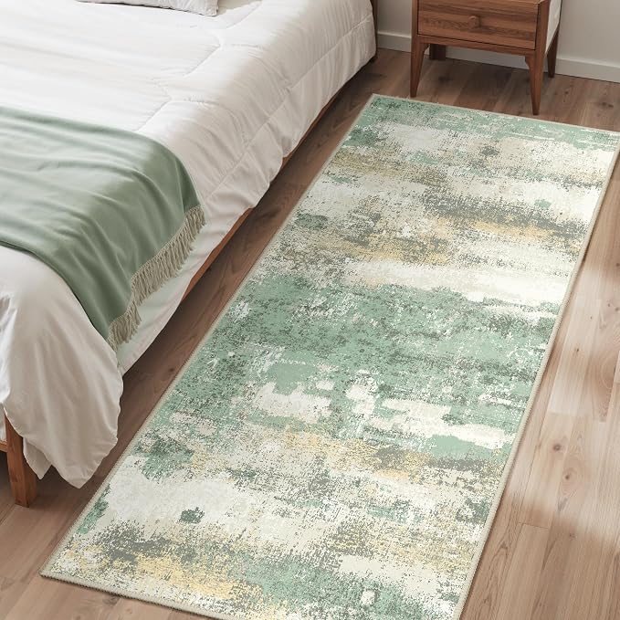BEIMO Runner Rug for Hallway Kitchen, Soft Modern Abstract Throw Rugs, Low Pile - Image 2