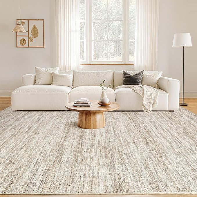 Nakagishi 8X10 Area Rugs Living Room: Washable Large Vintage Rug Neutral - Image 4
