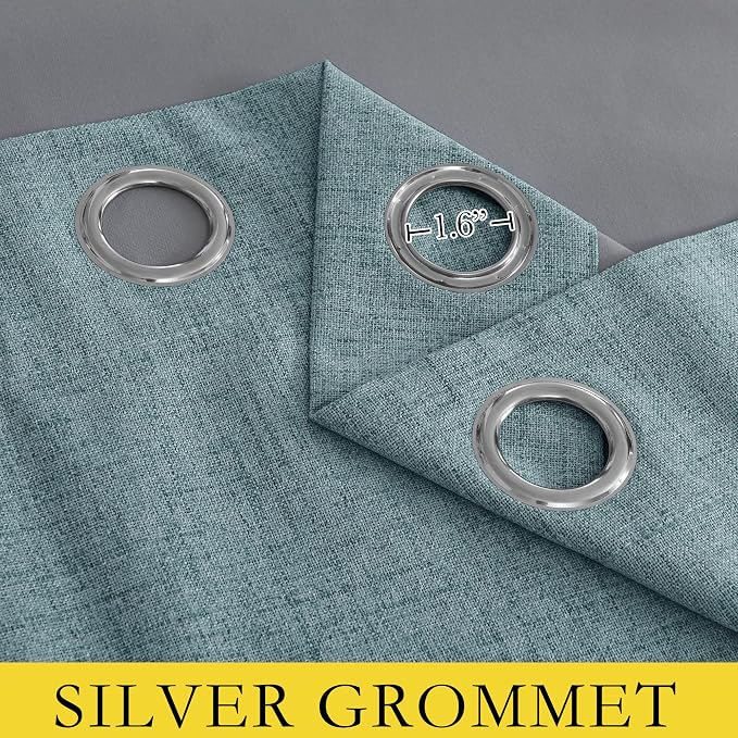 NICETOWN 100% Absolutely Blackout Linen Curtains - Image 5