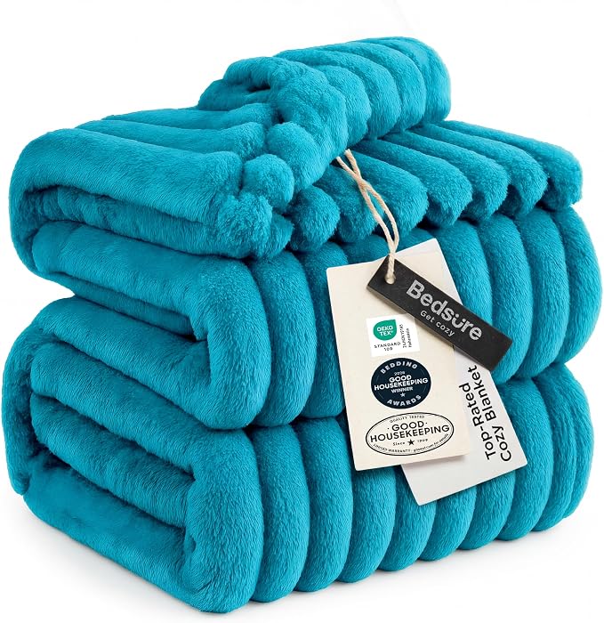 Bedsure GentleSoft Teal Fleece Blanket by BEDSURE