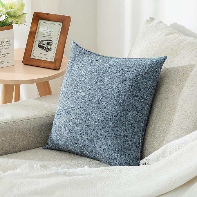HPUK Linen Throw Pillow Covers Pack of 2, 18x18 Inch Accent Cushion Covers - Image 6