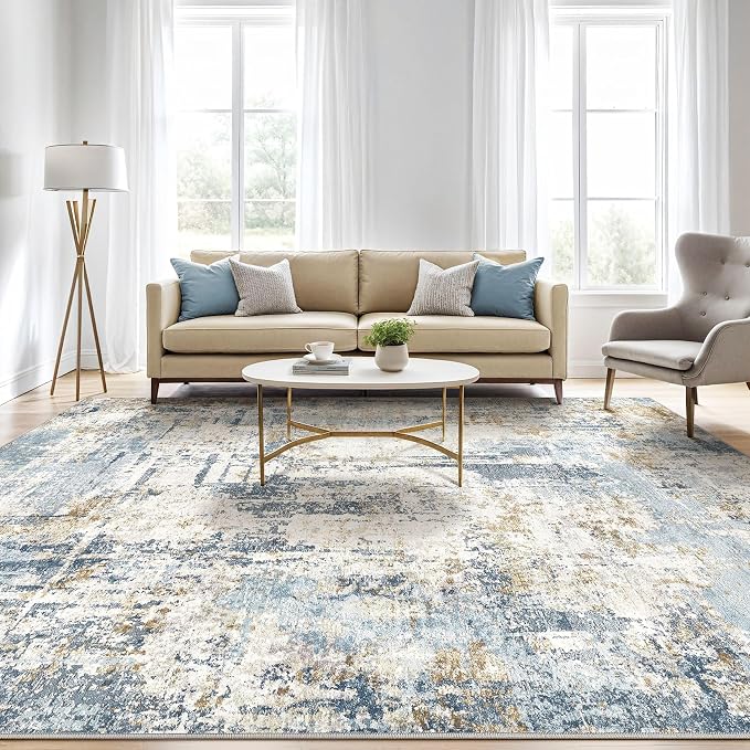LOONGRUG 10x12 Area Rug Washable Large Neutral Modern Living Room Rug | - Image 5