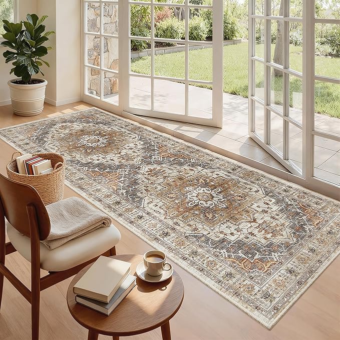 Madane Hallway Runner 3x8, Kitchen Rugs Washable Entryway Rug Vintage Kitchen - Image 4
