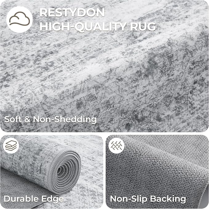 3x12 Runner Rug for Hallway, Non-Slip Long Bathroom Rugs Runner for Kitchen - Image 7