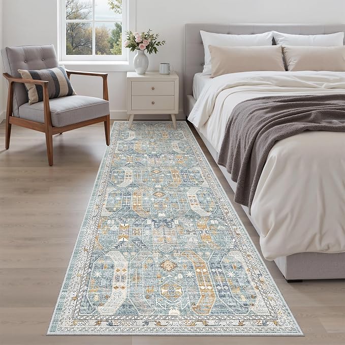 Madane Runner Rug 2'6''x8' Kitchen Runner, Hallway Runner Printed Vintage - Image 6