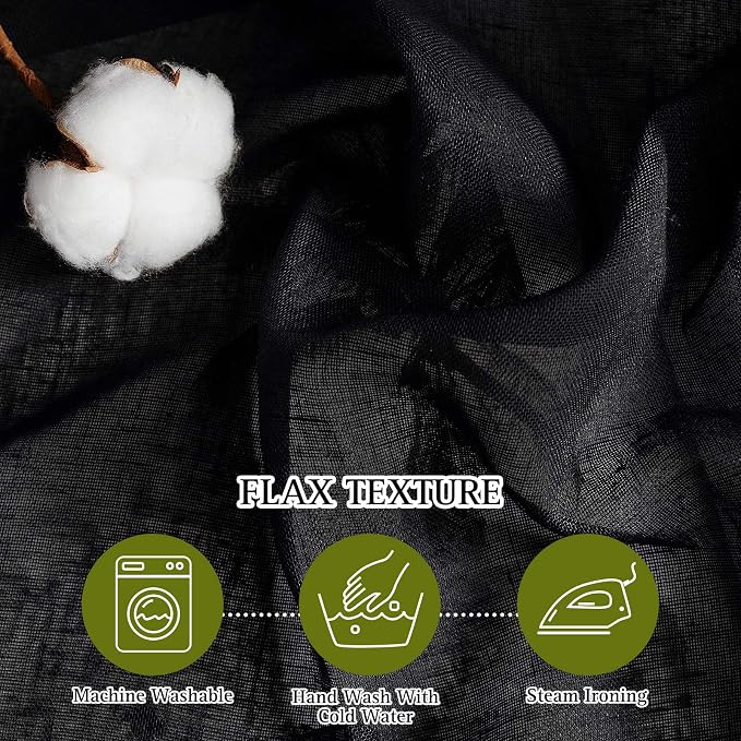 NICETOWN Linen Sheer Black Curtains - Image 4
