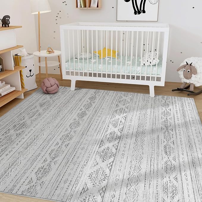 Nakagishi 5x7 Area Rugs Living Room: Washable Boho Large Neutral Soft Farmhouse - Image 8