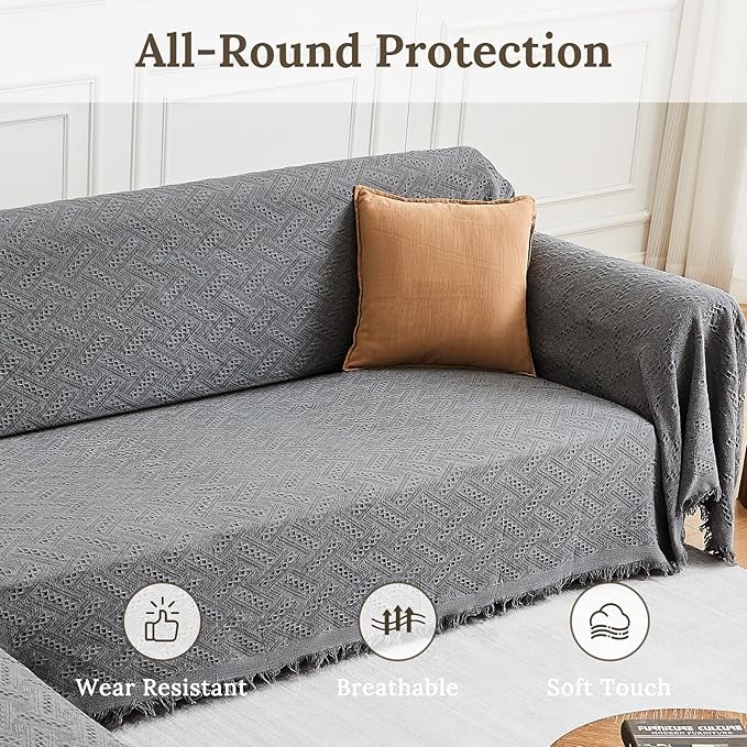 HOMERILLA Sectional Couch Covers 2 Pieces L Shaped Sofa Cover - Image 3