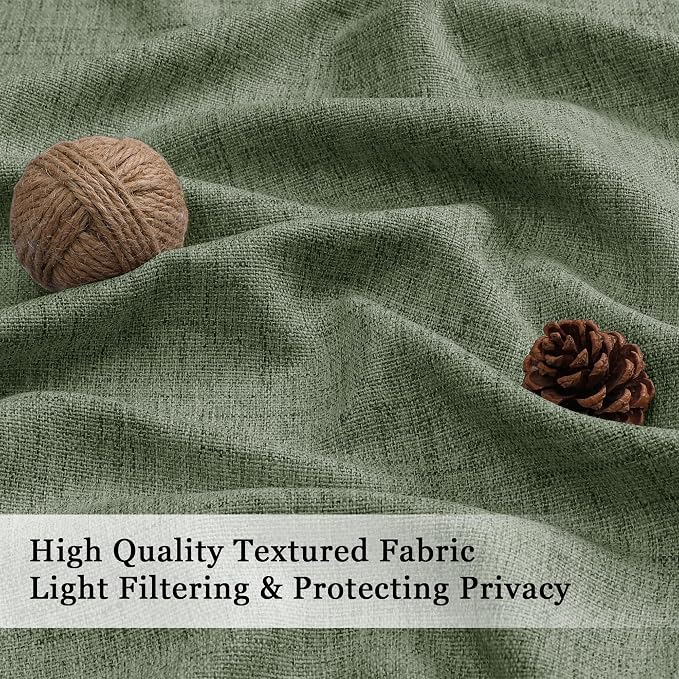 OWENIE Sage Green Valances for Windows 1 Pcs 22 Inch Length, Light Filtering - Image 2