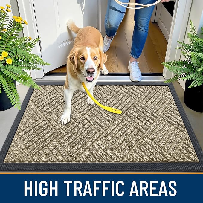 OLANLY Front Door Mat Outside Entrance 47x32, Heavy Duty Sturdy Natural Rubber - Image 5