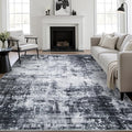 9x12 Area Rug Living Room Rug: Washable Modern Abstract Soft Thin Rug Indoor by FXRHLP