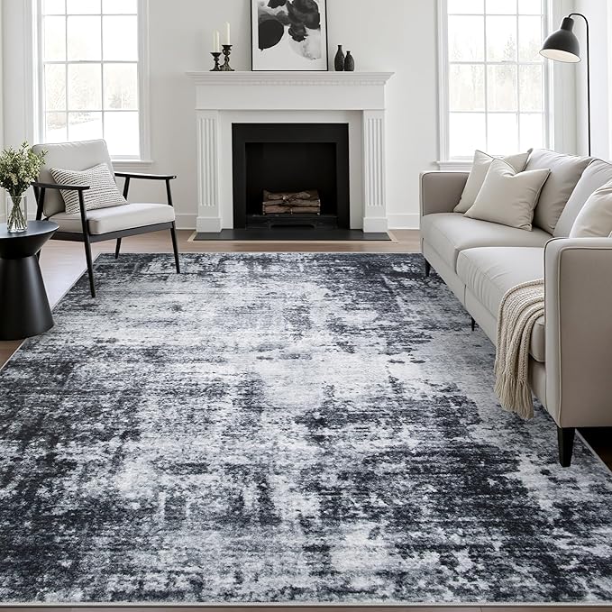 4x6 Area Rug Living Room Rug: Washable Modern Abstract Soft Thin Rug Indoor - Image 2