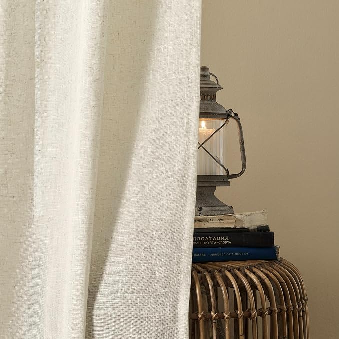 Joydeco Linen Curtains 96 Inch Length 2 Panel Sets, Light Filtering Curtains - Image 6