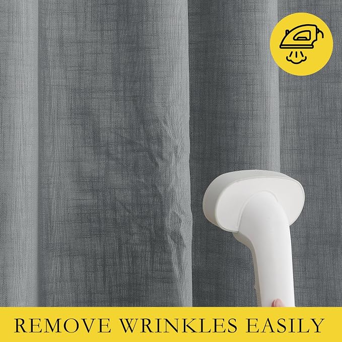 NICETOWN 100% Absolutely Blackout Linen Curtains - Image 6