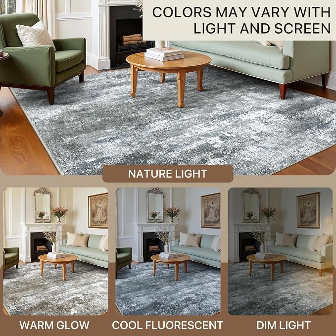 Area Rugs 8x10 for Living Room Bedroom, Modern Abstract Machine Washable Rug - Image 6