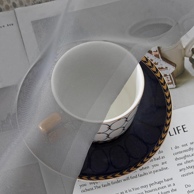 Aiyufeng Grey Sheer Curtains for Bedroom, Semi Sheer Privacy Curtains & Drapes - Image 7