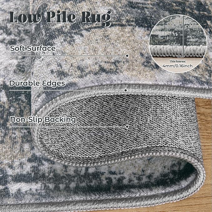 XLUEZ 6x9 Area Rugs for Living Room, Washable Modern Abstract Large Area Rug - Image 7