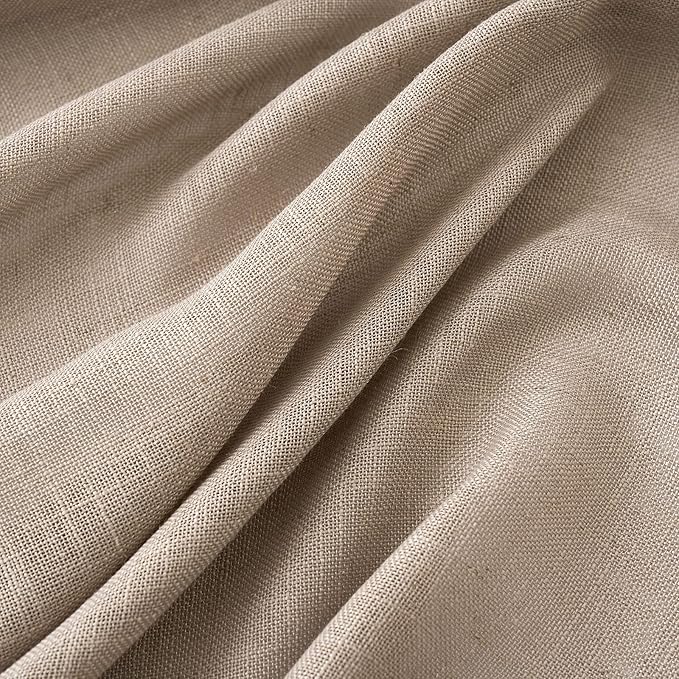 MIULEE Taupe Linen Curtains 72 Inch Length 2 Panels - Image 4
