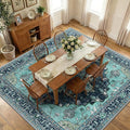Area Rugs Square 10ft Washable Non-Slip, Floral Vintage Distress Print Pattern by RELEANY