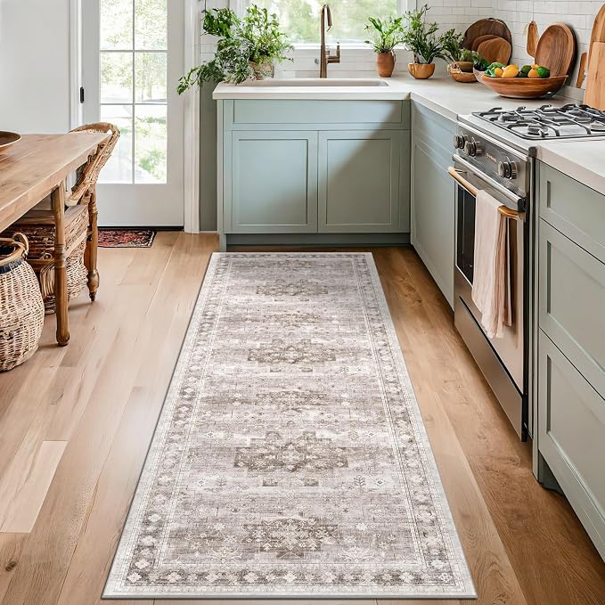 Hazo Haus Boho 2x7 Long Runner, Neutral Farmhouse Hallway Rug, Small Throw - Image 3