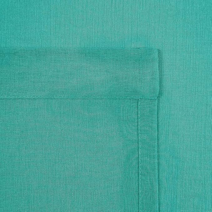 DWCN Teal Sheer Curtains Semi Transparent Voile Rod Pocket Curtains - Image 5