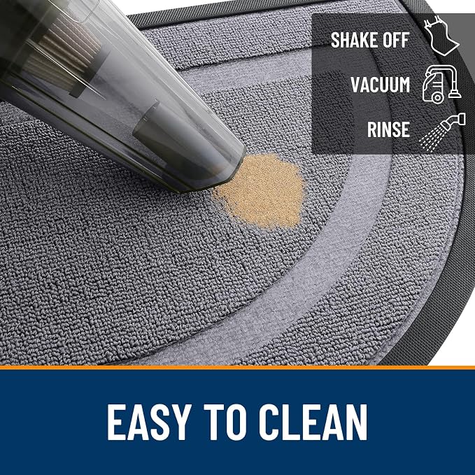 OLANLY Half Circle Front Door Mat Outside 29.5x17 All-Season Rubber Doormat | - Image 6