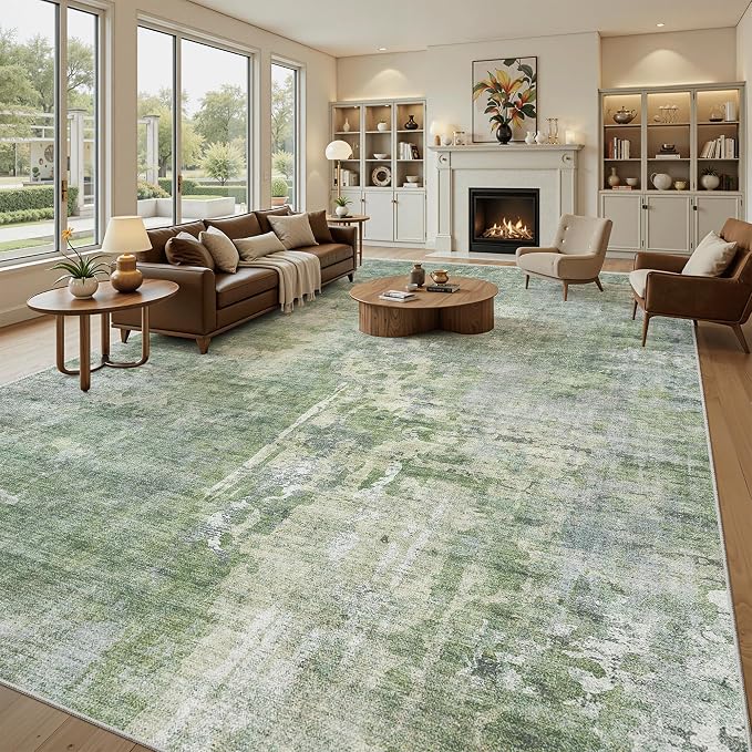 10x14 Area Rugs for Living Room, Non Slip Machine Washable Vintage Rugs - Image 2