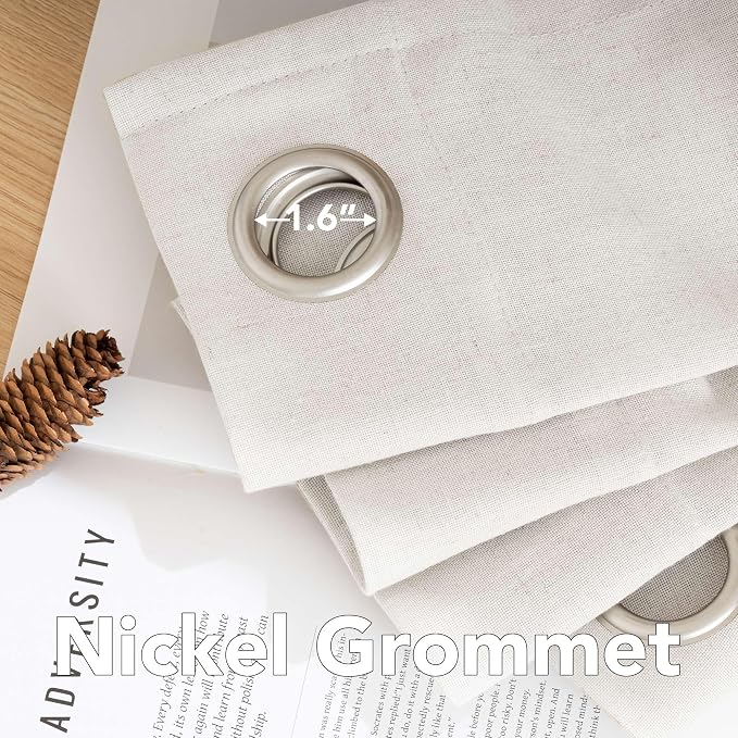 H.VERSAILTEX Natural Linen Grommet Curtains 84 Inch Length - Image 5